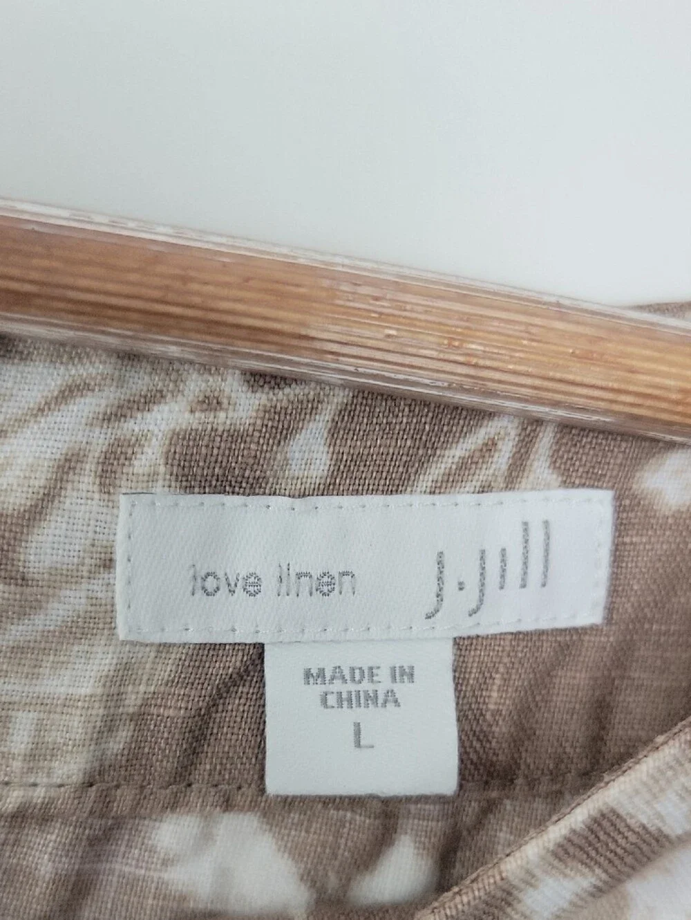 J. Jill Linen Taupe Tropical Print Midi Dress - Picture 2 of 7